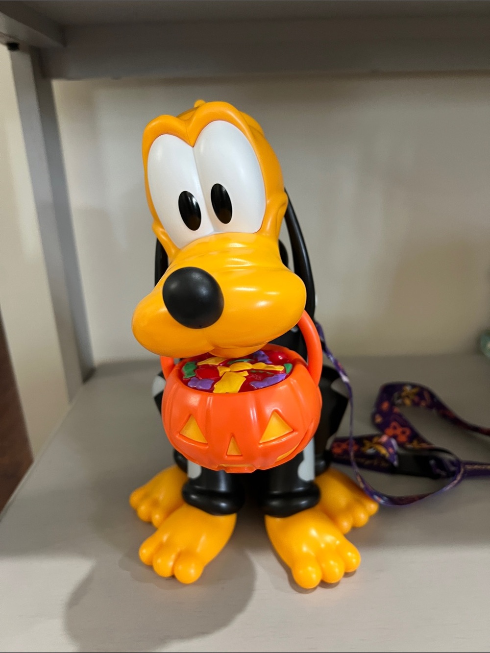 Pluto Halloween Candy Bucket Toy - Orange and Black Disney parks